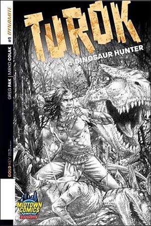 Turok: Dinosaur Hunter (2014) issue 1-ZD Jay Anacleto Midtown Comics B&W Cover