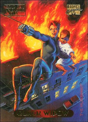 1994 Marvel Masterpieces (Gold-Foil Signature Parallel Base Set) card 9 Black Widow