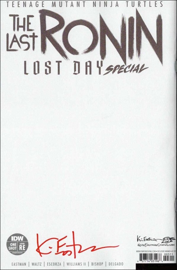 Teenage Mutant Ninja Turtles: The Last Ronin - Lost Day Special issue 1-J KESI Excl. Blank Sketch Signed Wraparound Cover