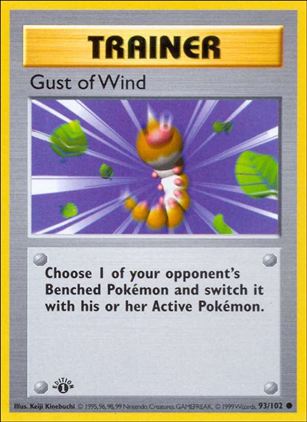 Pokemon (Base Set) card 93/102 Gust of Wind (1st Edition) - Shadowless