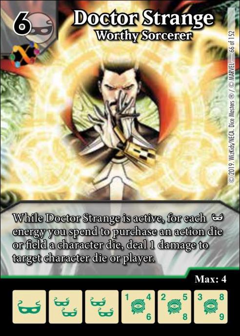 Marvel Dice Masters  Avengers Infinity Gauntlet card 66 Doctor Strange: Worthy Sorcerer