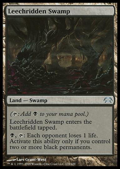 Magic the Gathering: Planechase (Base Set) card 135 Leechridden Swamp