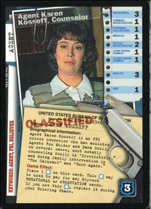 X-Files: The Truth Is Out There (Base Set) card XF97-0183v2 Agent Karen Kosseff, Counselor