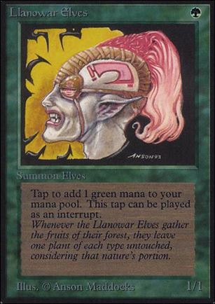 Magic the Gathering: Limited Edition Alpha (Base Set) card 210 Llanowar Elves