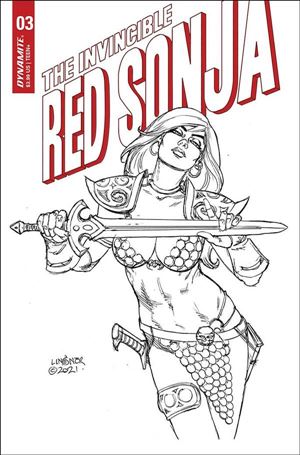 Invincible Red Sonja issue 3-N Joseph Michael Linsner 1:25 Black & White Cover