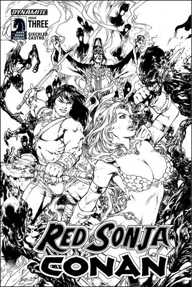 Red Sonja / Conan issue 3-C Ed Benes 1:15 Black & White Cover