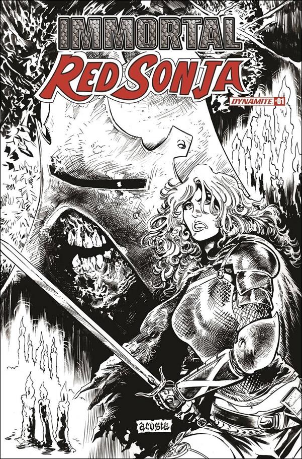 Immortal Red Sonja issue 1-J Dave Acosta 1:7 Black & White Cover