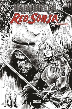Immortal Red Sonja issue 1-J Dave Acosta 1:7 Black & White Cover