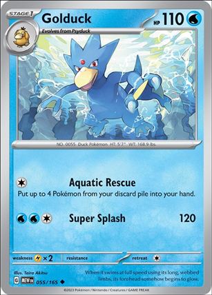 Pokemon: Scarlet & Violet - 151 (Base Set) card 055/165 Golduck