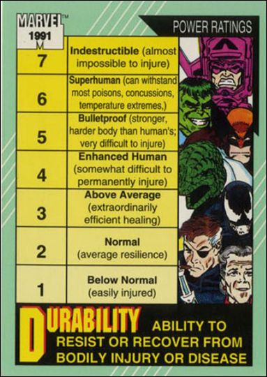 Marvel Universe: Series 2 (Base Set) card 161 Durability / Intelligence