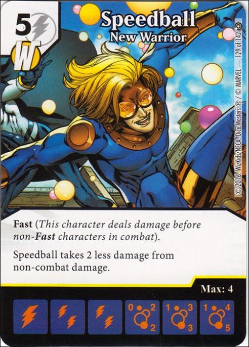 Marvel Dice Masters Civil War card 129 Speedball: New Warrior