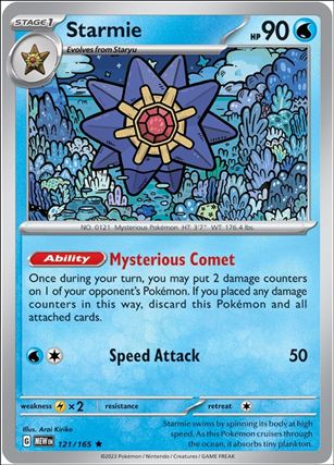 Pokemon: Scarlet & Violet - 151 (Base Set) card 121/165-B Starmie (Reverse Holofoil)