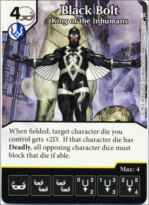 Marvel Dice Masters Deadpool card 85 Black Bolt: King of the Inhumans
