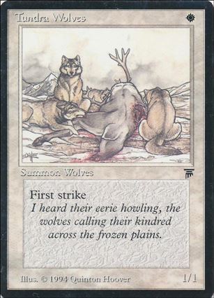 Magic the Gathering: Legends (Base Set) card 40 Tundra Wolves