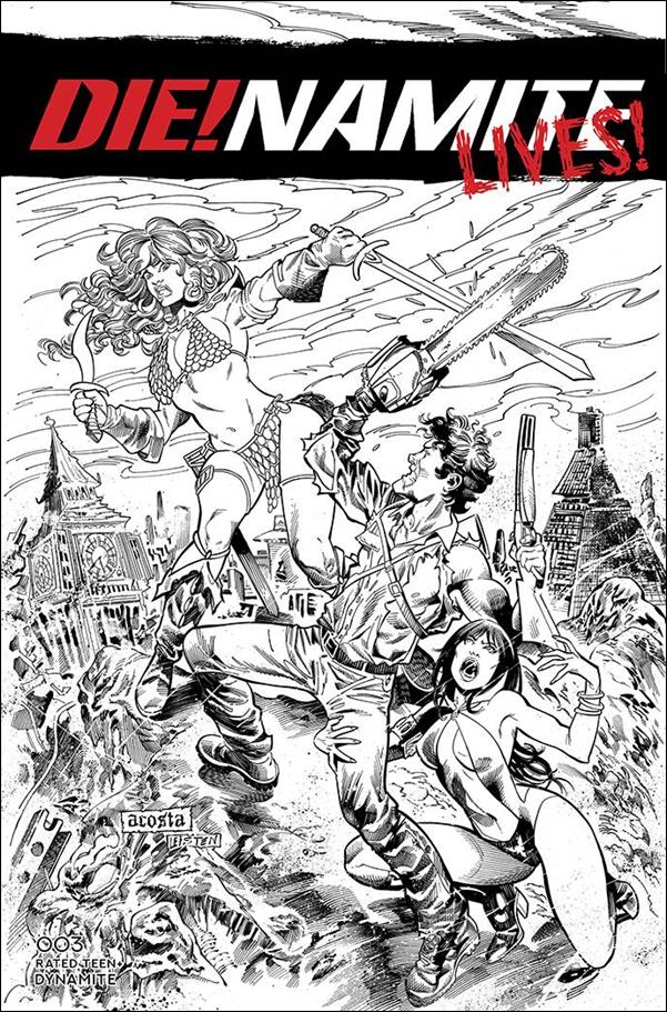 Die!namite Lives! issue 3-L Dave Acosta 1:20 Line Art Cover