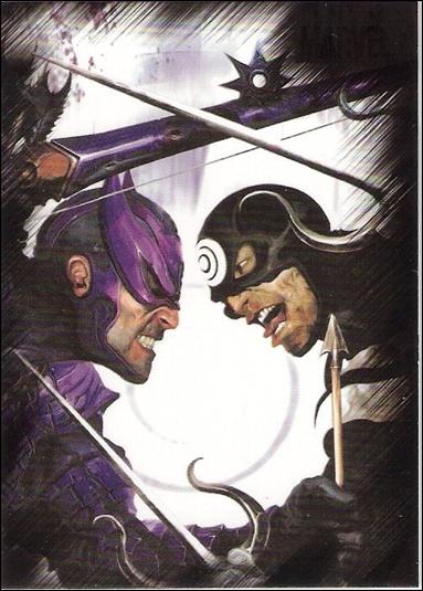 Marvel Heroes and Villains (Base Set) card 9 Hawkeye vs Bullseye
