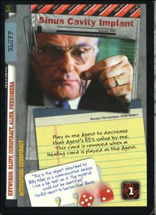 X-Files: Premiere Edition (Base Set) card XF96-0088v1 Sinus Cavity Implant