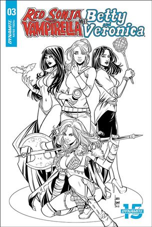 Red Sonja and Vampirella Meet Betty and Veronica issue 3-G Laura Braga 1:20 Black & White Cover