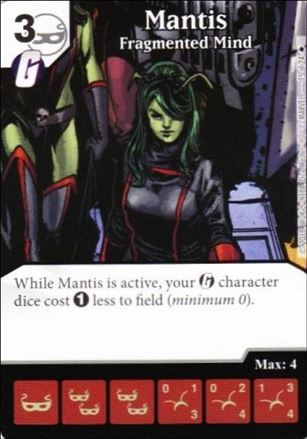 Marvel Dice Master's Kree Invasion Team Pack card 15 Mantis- Fragmented Mind
