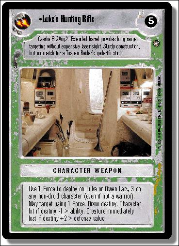 Star Wars: A New Hope Limited (Base Set) card 161 Luke's Hunting Rifle