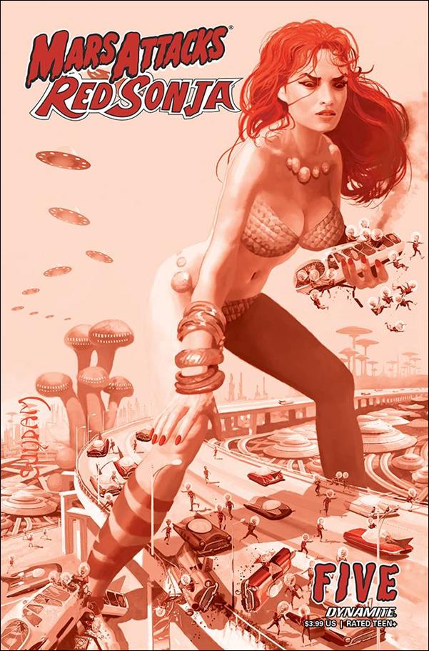 Mars Attacks Red Sonja issue 5-I Arthur Suydam 1:21 Red Tint Cover