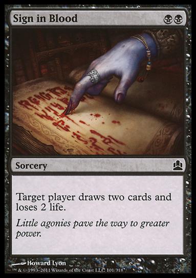Magic the Gathering: Commander (Base Set) card 101 Sign in Blood