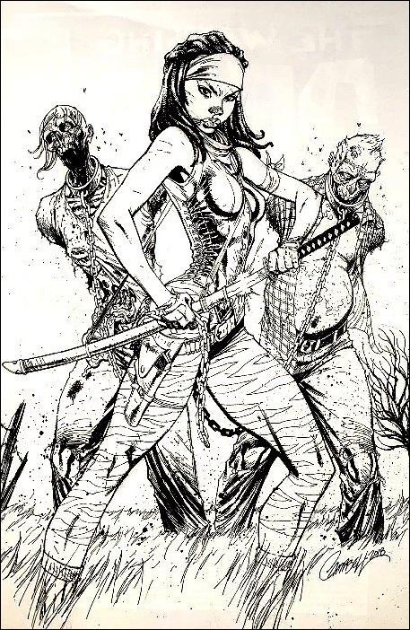 Walking Dead (2003) issue 19-F Unbagged J. Scott Campbell Virgin Sketch Cover