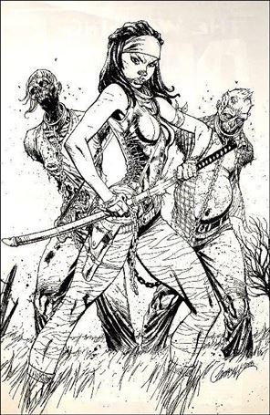 Walking Dead (2003) issue 19-F Unbagged J. Scott Campbell Virgin Sketch Cover