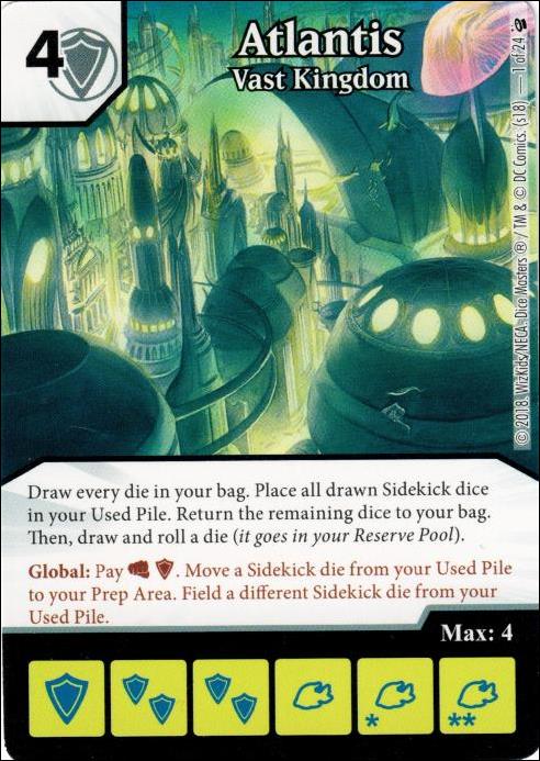 DC Comics Dice Masters Mystics Team Pack card 1 Atlantis: Vast Kingdom