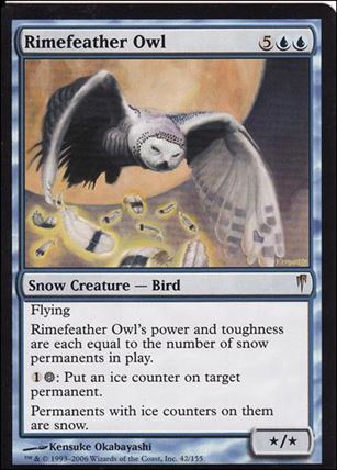 Magic the Gathering: Coldsnap (Base Set) card 42 Rimefeather Owl