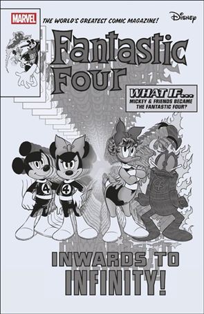 Fantastic Four (2022) issue 33-G Giulia Lomurno B&W 1:100 Disney What If? Cover