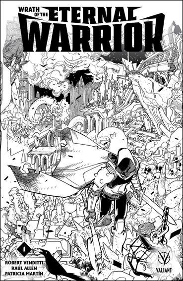 Wrath of the Eternal Warrior issue 1-H David Lafuente 1:50 Black & White Wraparound Cover