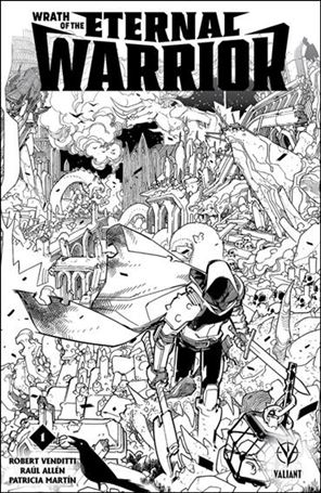 Wrath of the Eternal Warrior issue 1-H David Lafuente 1:50 Black & White Wraparound Cover