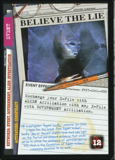 X-Files (Promo) card PR97-01-BBB Believe The Lie