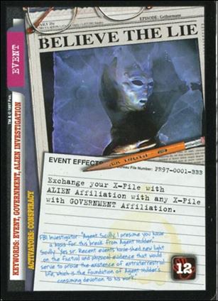 X-Files (Promo) card PR97-01-BBB Believe The Lie