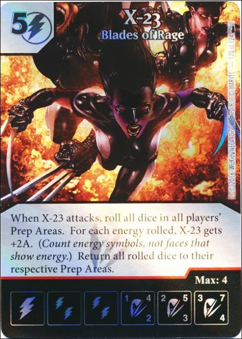 Marvel Dice Masters Deadpool card 120 X-23: Blades of Rage