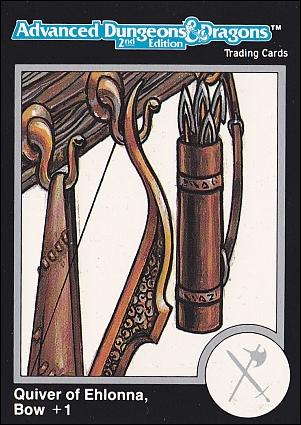 TSR 1991 Trading Cards Premier Edition Factory Set (Base Set) card 64 AD&D - Quiver of Ehlonna & Bow +1