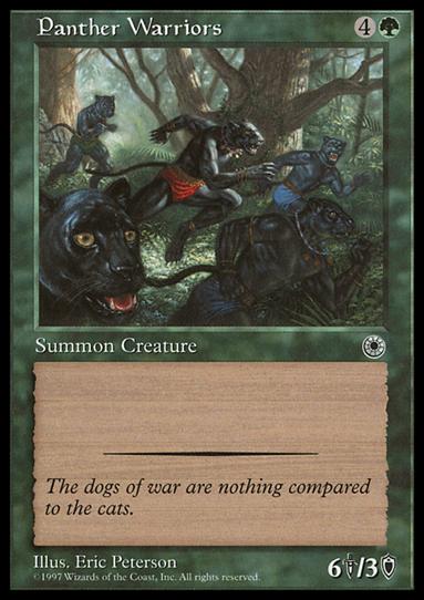Magic the Gathering: Portal (Base Set) card 180 Panther Warriors