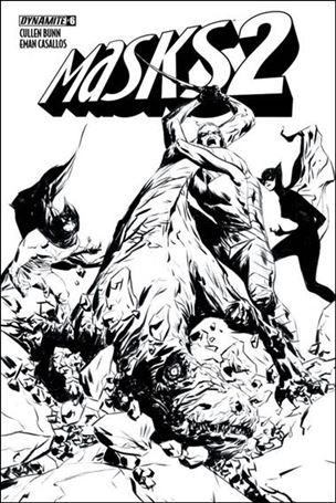 Masks 2 issue 6-F Jae Lee 1:20 Black & White Cover