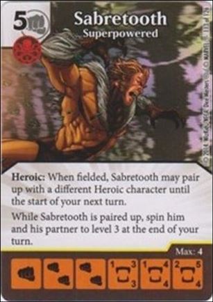 Marvel Dice Masters Uncanny X-Men  card 113 Sabretooth: Superpowered