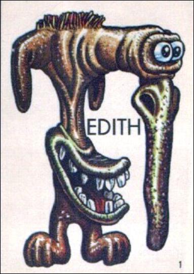 Ugly Stickers (1965) (Base Set) card 1-B Edith