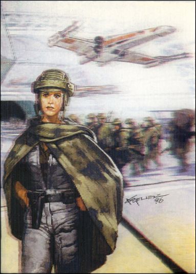 Star Wars Vehicles (3D Subset) card 02 Leia and X-wing (Right Half of Paired Image)