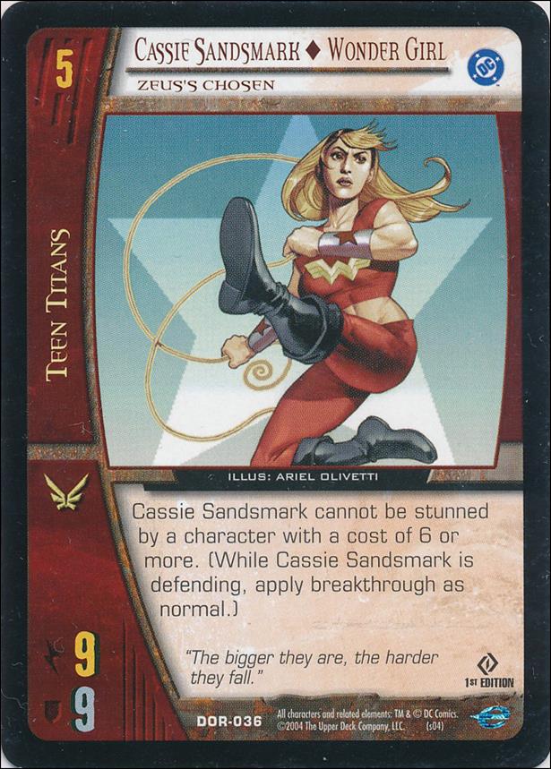 DC Origins: VS System (Base Set) card DOR-036 Cassie Sandsmark - Wonder Girl (Zeus's Chosen)