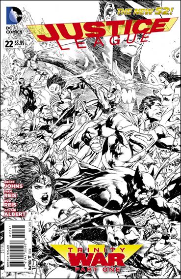 Justice League (2011) issue 22-E Ivan Reis 1:100 Black and White Connecting Cover