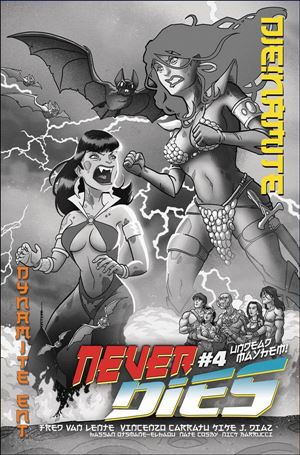 Die!namite Never Dies issue 4-L Tony Fleecs 1:11 Black & White Cover