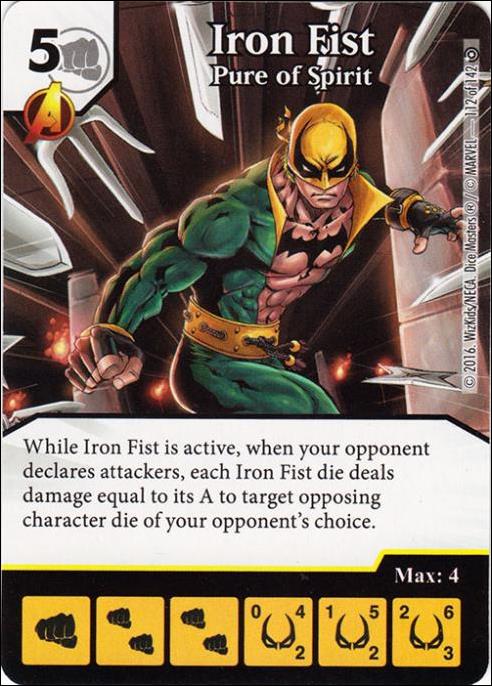 Marvel Dice Masters Civil War card 112 Iron Fist: Pure of Soirit