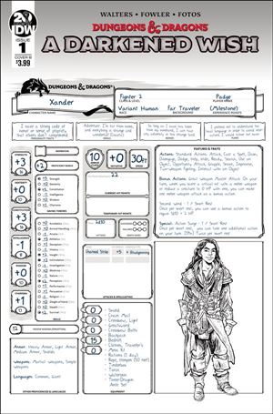 Dungeons & Dragons: A Darkened Wish issue 1-B Tess Fowler Character Sheet