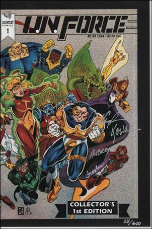 U.N. Force issue 1-B S/N Collector's Edition- Black Border Cover 1/600