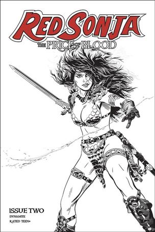 Red Sonja: Price of Blood issue 2-F Michael Golden 1:10 Black & White Cover