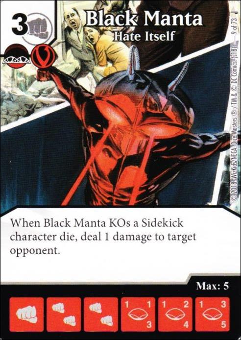 DC Comics Dice Masters Justice card 9 Black Manta: Hate Itself